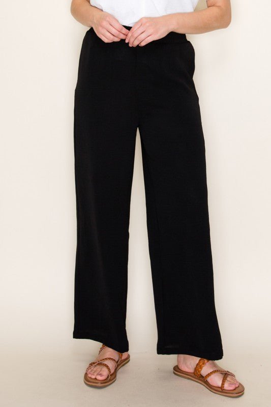 Black Elastic Waist Pants - The Nines