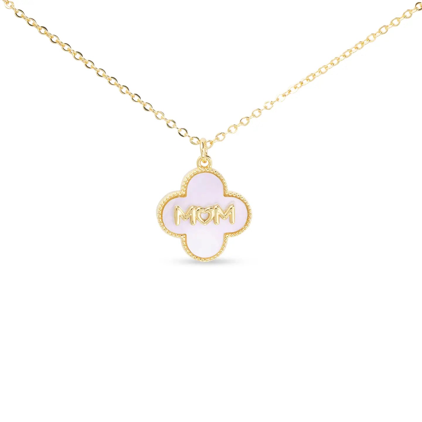 Gold Clover Mom Pendant Necklace - The Nines