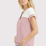 Sutton Striped V - neck Tee - 2 Colors! - The Nines