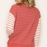 Orange Stripe French Terry Top - The Nines