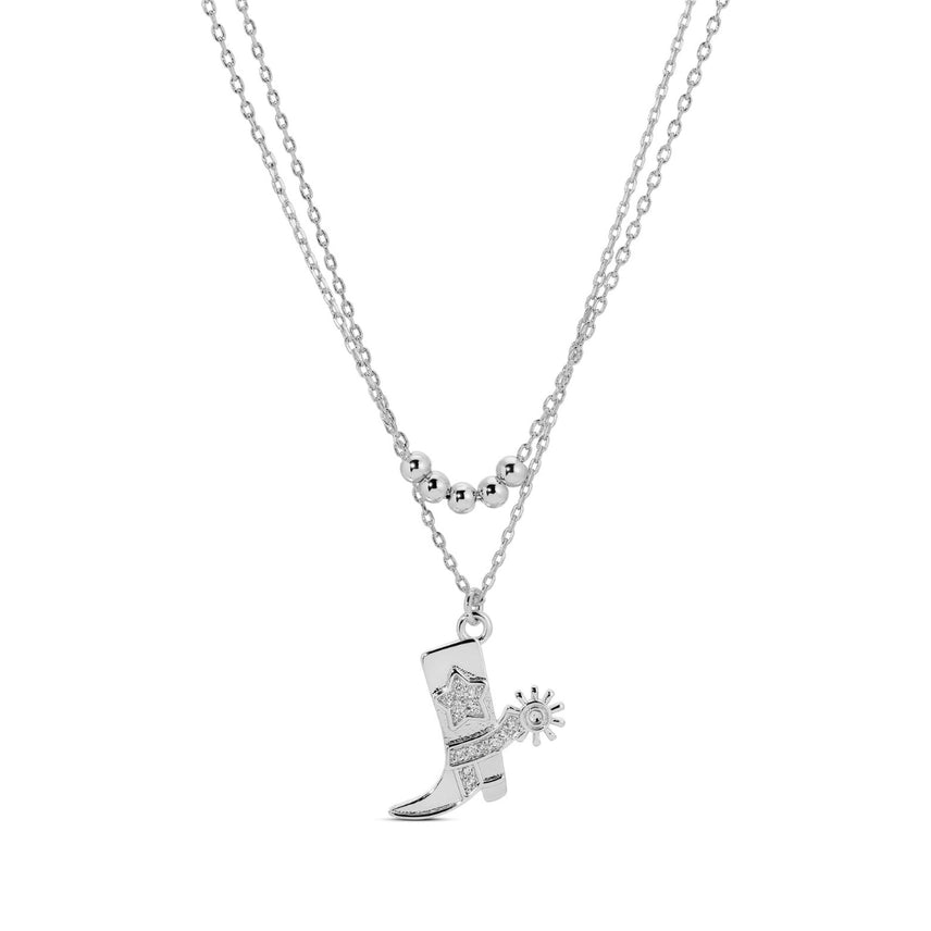 Glitzy Cowgirl Boot Double Necklace - 2 colors! - The Nines