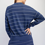 Navy Scuba Striped Crew Neck - The Nines