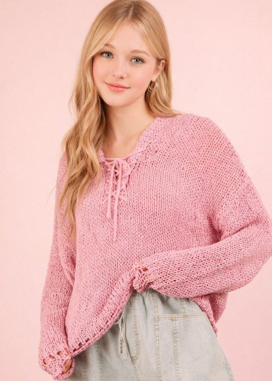Orchid Summer Knit Hoodie - The Nines