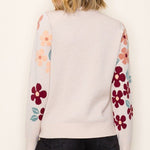 Taupe Floral Sweater Top - The Nines