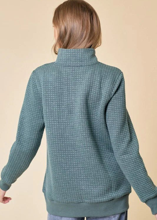 Teal Weekend Outing Quilted Pullovers - The Nines