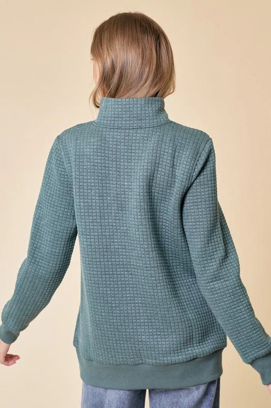 Teal Weekend Outing Quilted Pullovers - The Nines
