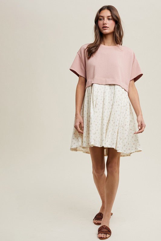 Mauve Mixed Media Dress - The Nines