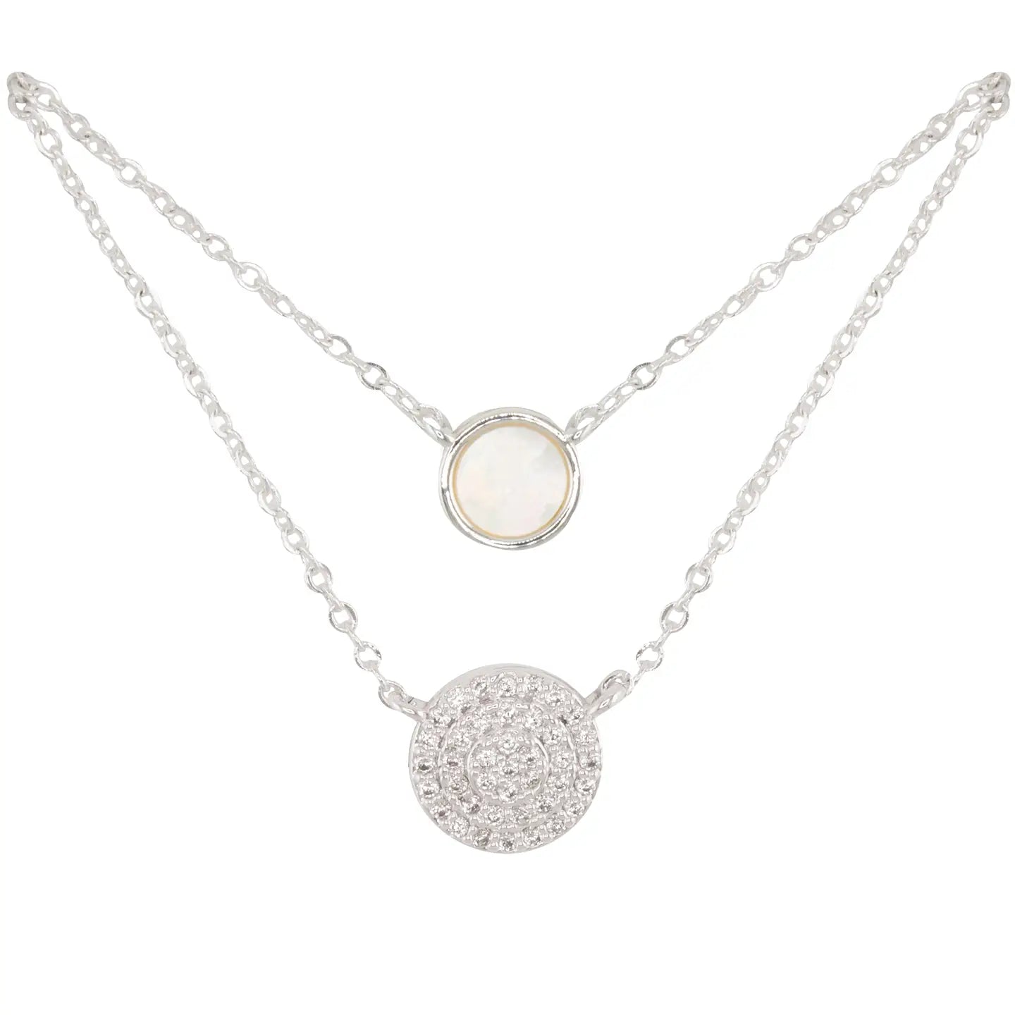 Silver Dual Circle Necklace - The Nines