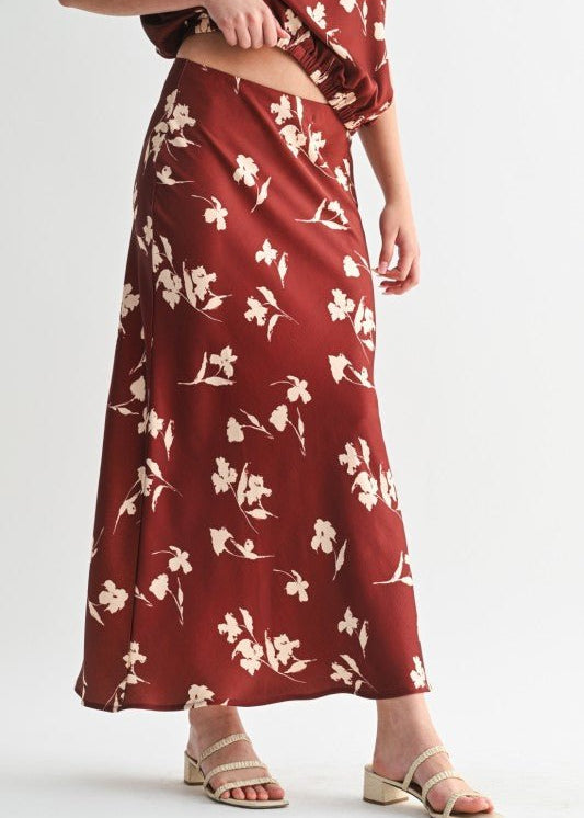 Brick Floral Skirt - The Nines