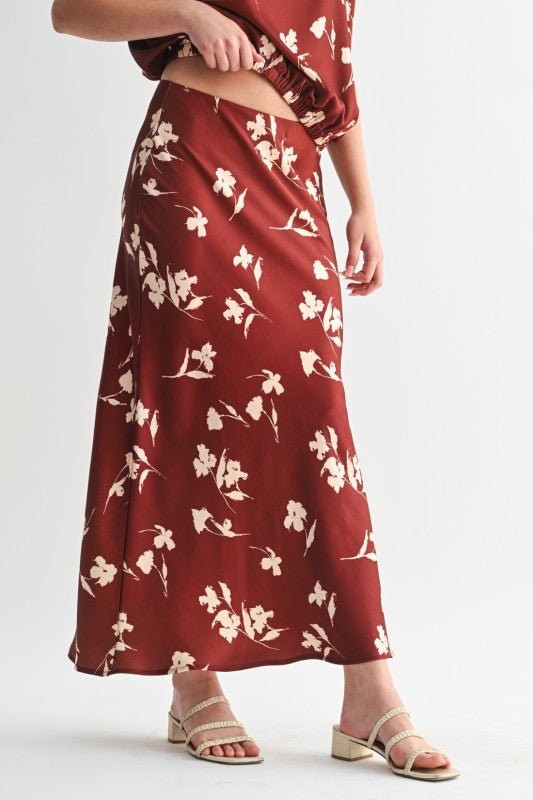 Brick Floral Skirt - The Nines