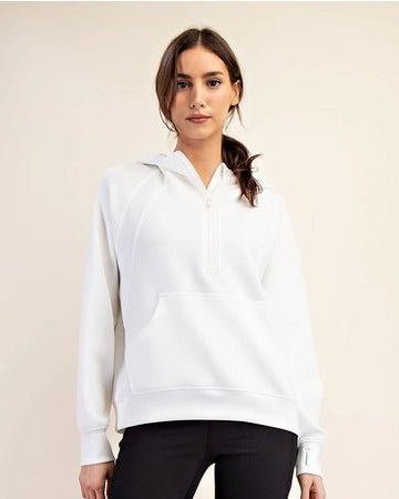 Modal Scuba Quarter Zip Hoodie Jacket - The Nines