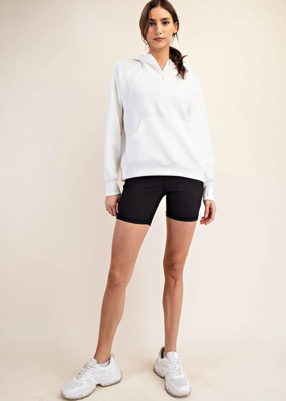 Modal Scuba Quarter Zip Hoodie Jacket - The Nines