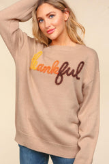 Thankful Shimmer Embroidered Sweater