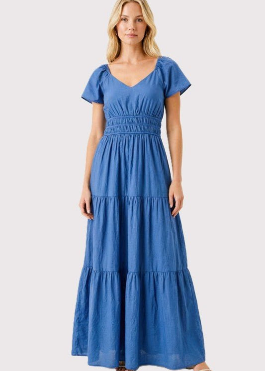 Blue Tiered Maxi Dress - The Nines