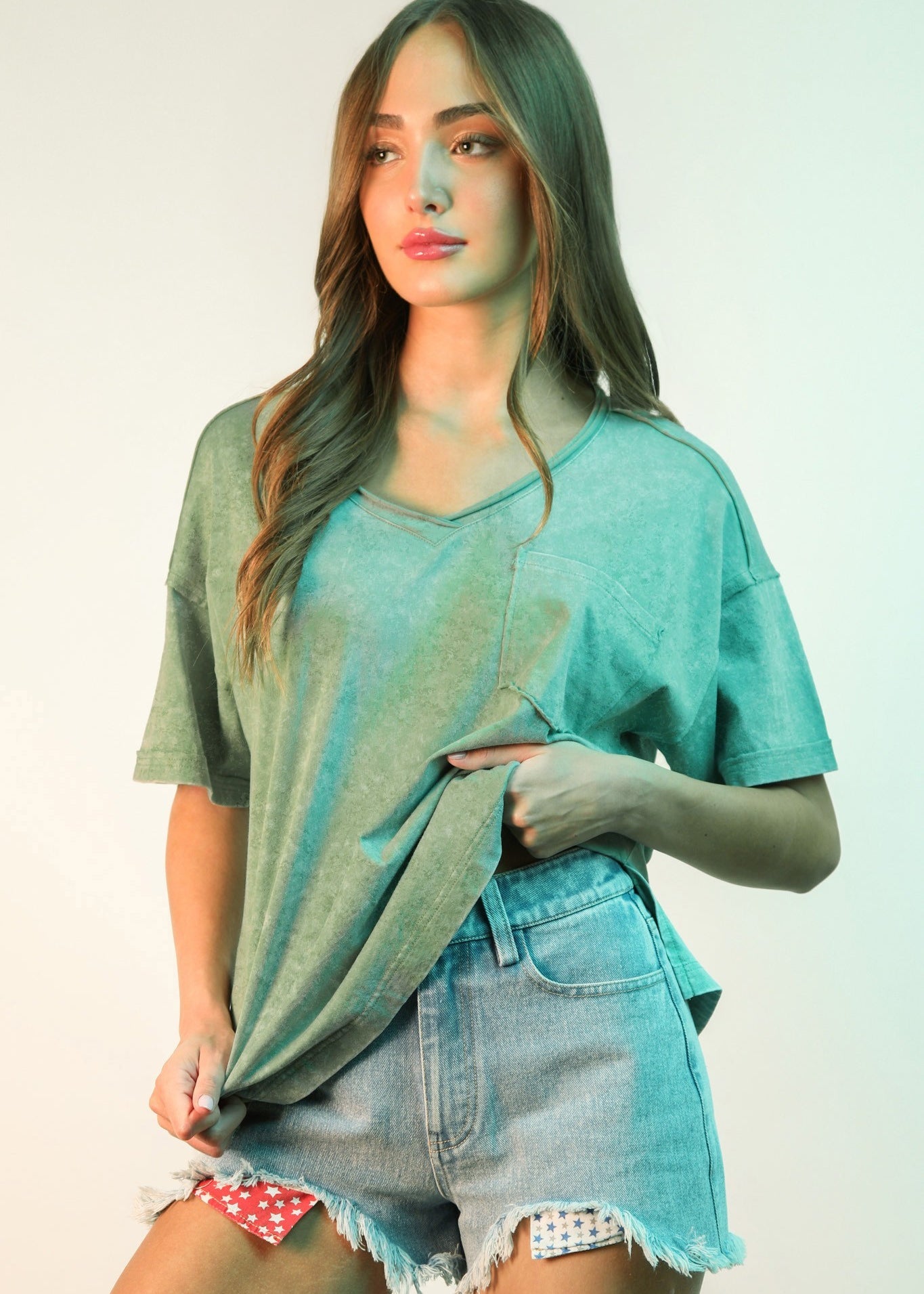Mineral Washed V - neck tees - 4 Colors! - The Nines
