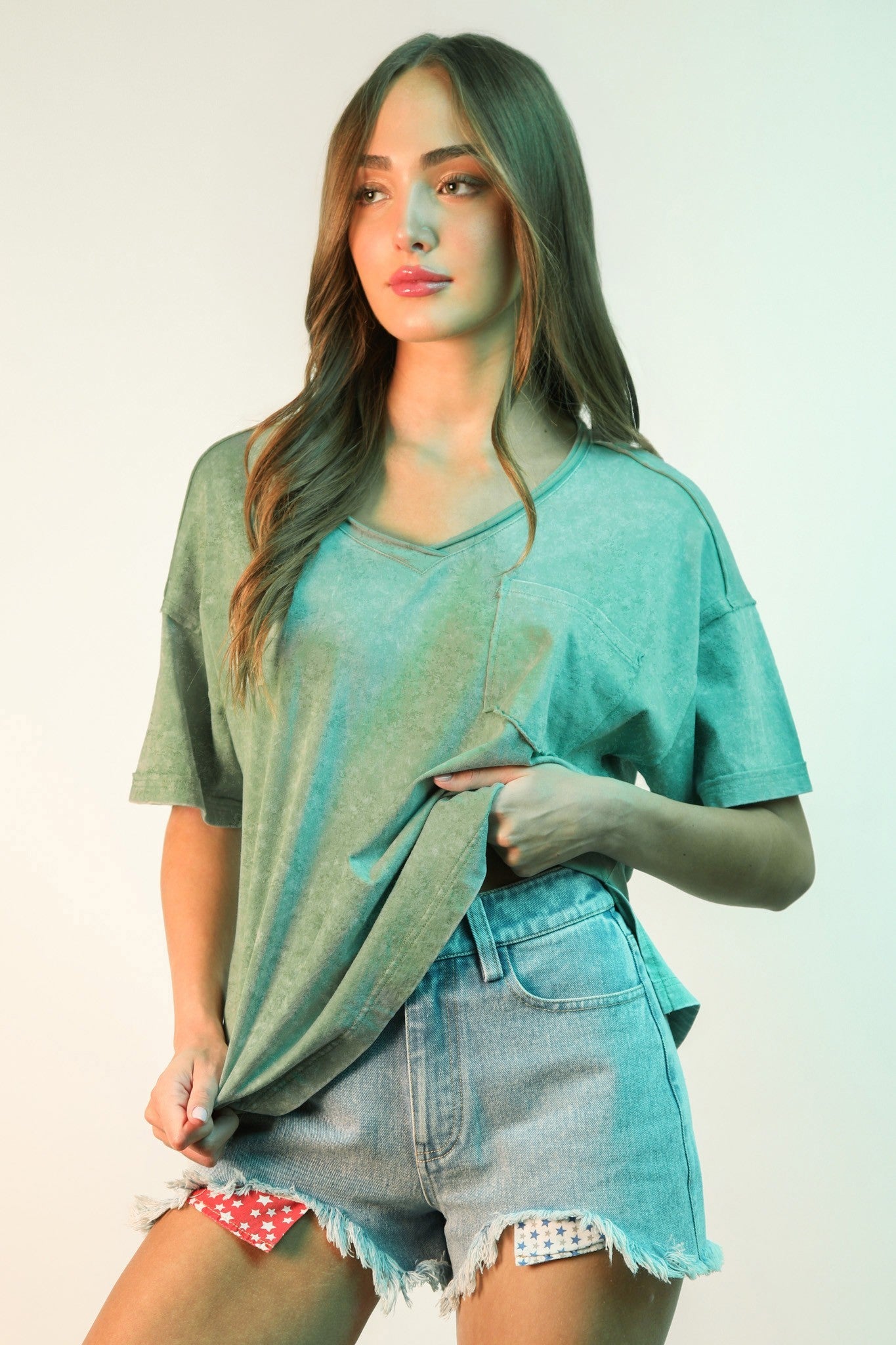 Mineral Washed V - neck tees - 4 Colors! - The Nines