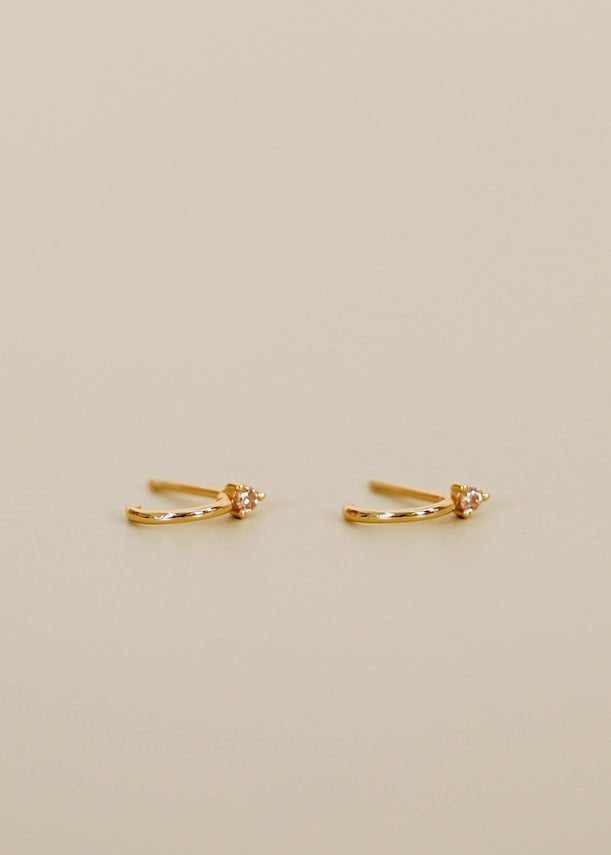 Open Mini Hoop Gold Earrings - The Nines