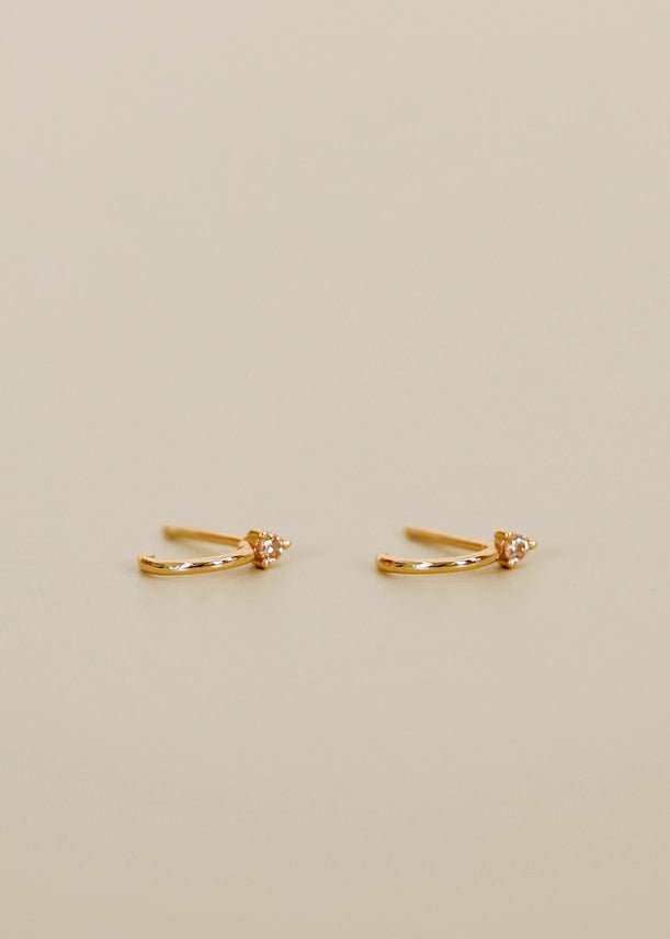 Open Mini Hoop Gold Earrings - The Nines