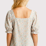 Smocked Floral Print Top - The Nines