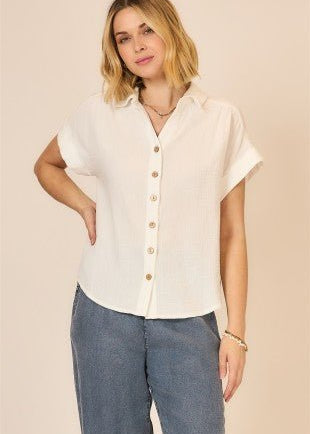 Fresh White Gauze Short Sleeve - The Nines