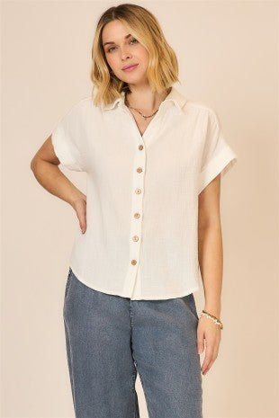 Fresh White Gauze Short Sleeve - The Nines
