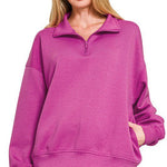Scuba Quarter Zip Pocket Pullovers - 3 Colors! - The Nines