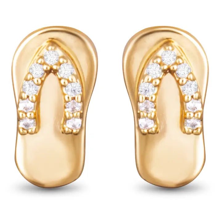 Flip Flop Stud Earrings - Gold - The Nines