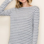 Texture Pattern Striped Top - The Nines
