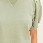 Sage Puff Crew Neck - The Nines