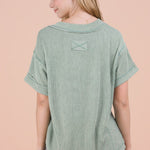 Ribbed V - neck Top - 3 Colors! - The Nines