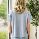 Textured Blue Top - The Nines