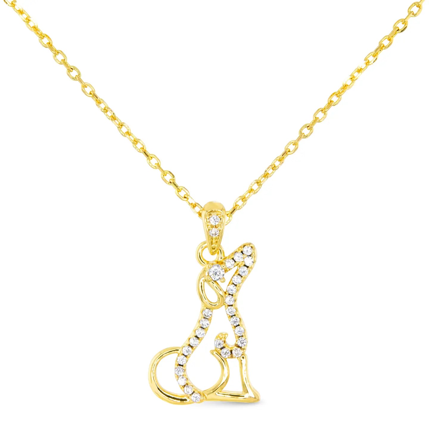 Adorable Gold Dog Silhouette Necklace - The Nines