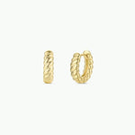 Small Channel Gold Hoop Earrings - The Nines