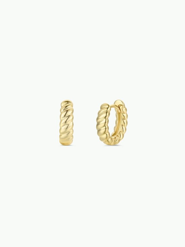 Small Channel Gold Hoop Earrings - The Nines