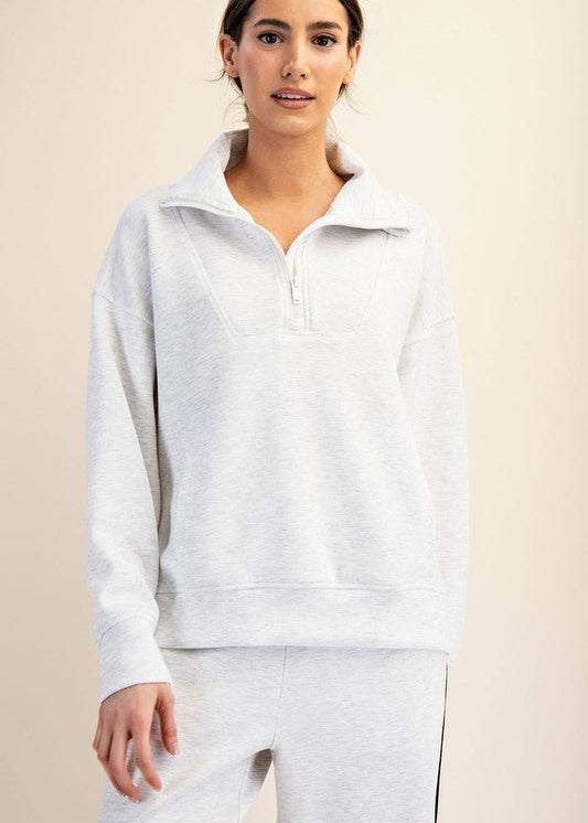 Light Heather Gray Quarter Zip - The Nines