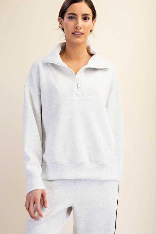 Light Heather Gray Quarter Zip - The Nines