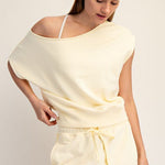 French Terry Off The Shoulder Top - 2 Colors! - The Nines