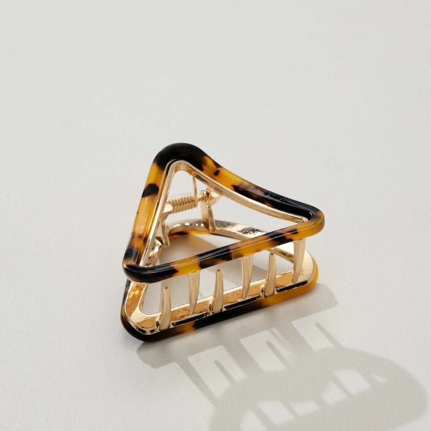 Amelie Classic Triangle Metal Claw Clip - Tortoise - The Nines
