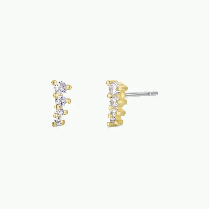 Mini Crawler White Cz Gold Earrings - The Nines