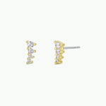 Mini Crawler White Cz Gold Earrings - The Nines