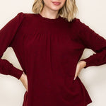 The Best Is Yet To Come Burgundy Smocked Top - The Nines