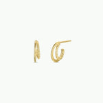 Double Gold Hoop Earrings - The Nines