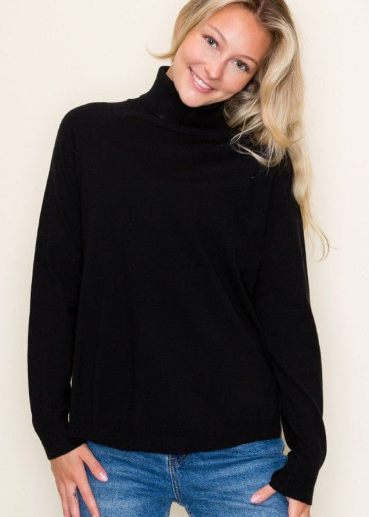 Long Sleeve Tulip Hem Turtle Neck Sweaters - 2 Colors! - The Nines