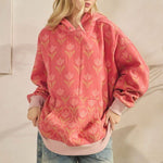 Coral Floral Fleece Hoodie - The Nines