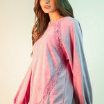 Orchid Lace Trim Sweatshirt - The Nines