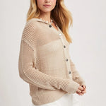 Open Knit Button Down Hoodie - 2 Colors! - The Nines