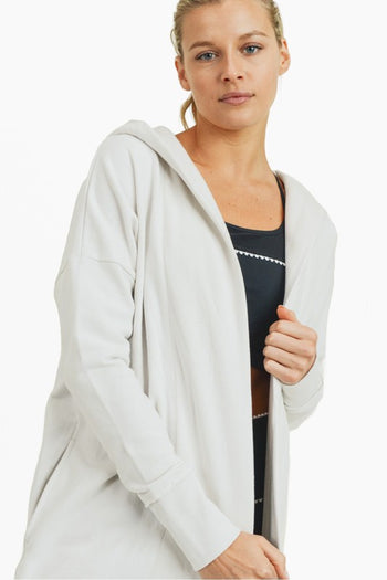 Mono B Longline Raw Hem Hooded Cardigans - 2 Colors!