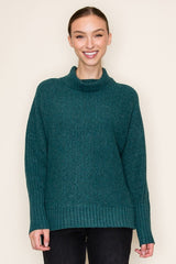 Dark Jade Soft Turtleneck Sweater