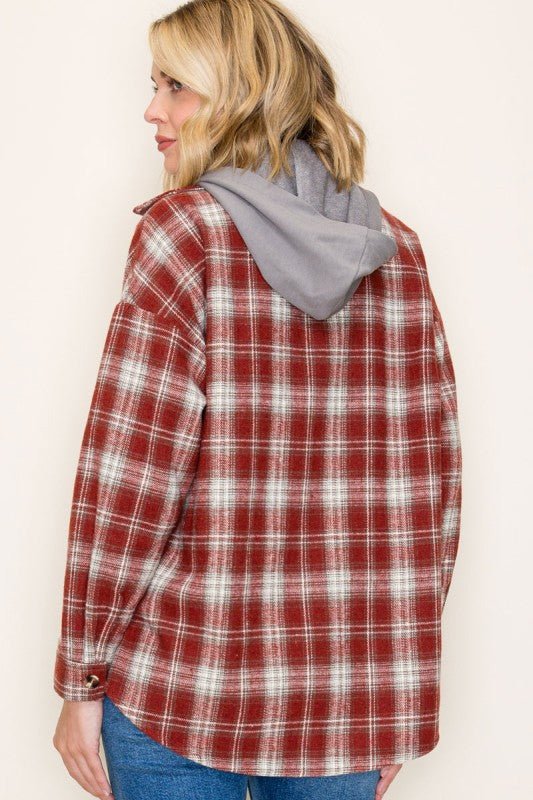 Layered French Terry & Plaid Shacket - FINAL SALE! - The Nines