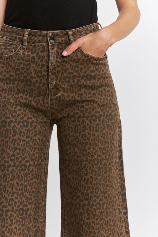 Mica Leopard Wide Leg Jean - The Nines
